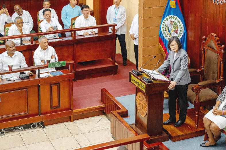 Tsai lauds shared values with Belize